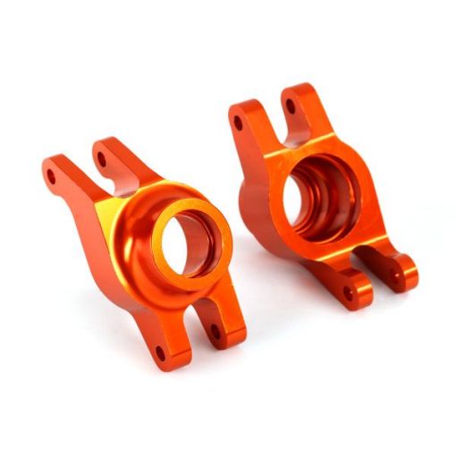 Carriers, stub axle (orange-anodized 6061-T6 aluminum)