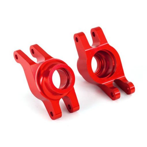 Carriers, stub axle (red-anodized 6061-T6 aluminum)
