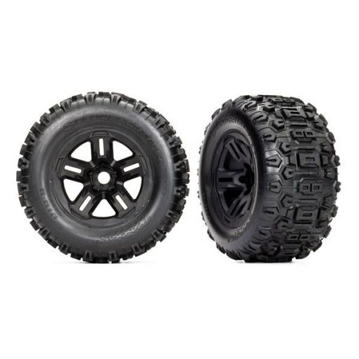 Traxxas Sledge Pre-Mounted 3.8" Sledgehammer Tires (Black) (2) w/17mm Hex