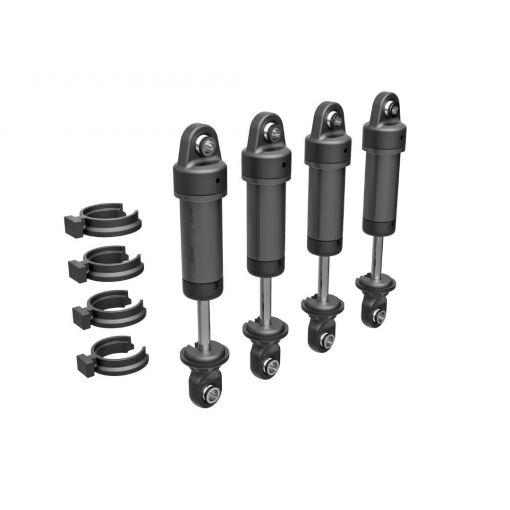 Traxxas Shocks, GTM, 6061-T6 Aluminum (Dark Titanium-Anodized) (Fully Assembled W/O Springs) (4) - TRA9764