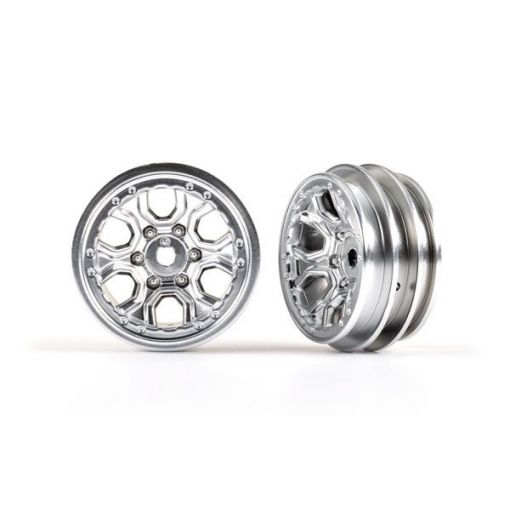 Traxxas Wheels, 1.0'' (satin chrome) (2) - TRA9770-SATIN