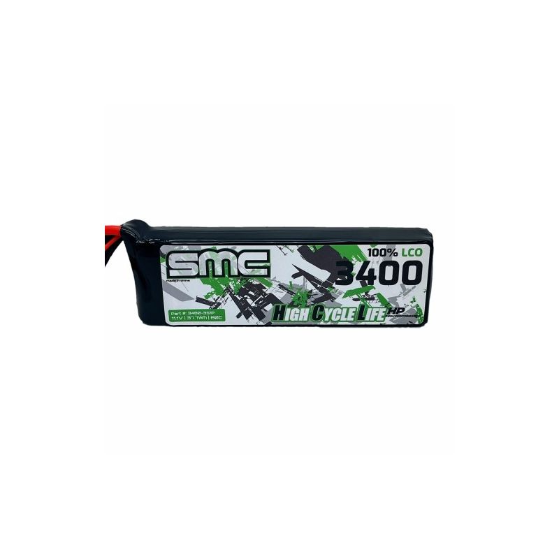 3S 3400mAh 080C Lipo HCL-HP 11.1V Flight Pack - 3480-3S1P