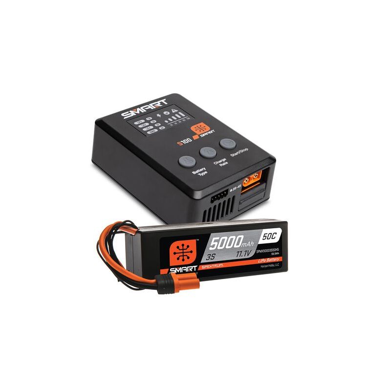 Smart Powerstage Surface Bundle: 5000mAh 3S 50C LiPo Battery (IC5) / 100W S100 Charger