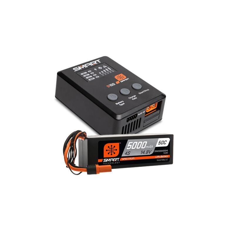 Smart Powerstage Surface Bundle: 5000mAh 4S 50C LiPo Battery (IC5) / 100W S100 Charger - SPMX-1035
